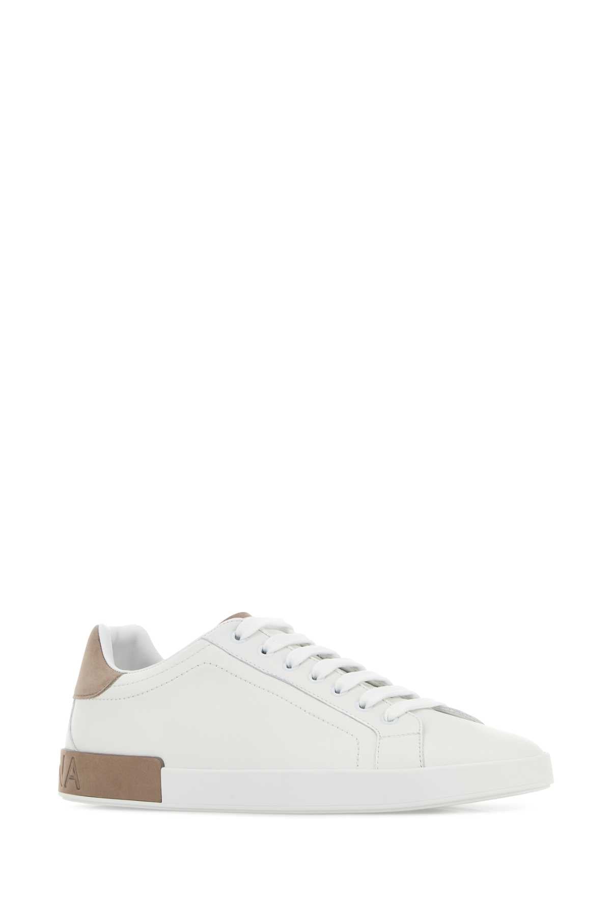 Dolce＆gabbana Men's Calfskin Sneakers in White - view 2