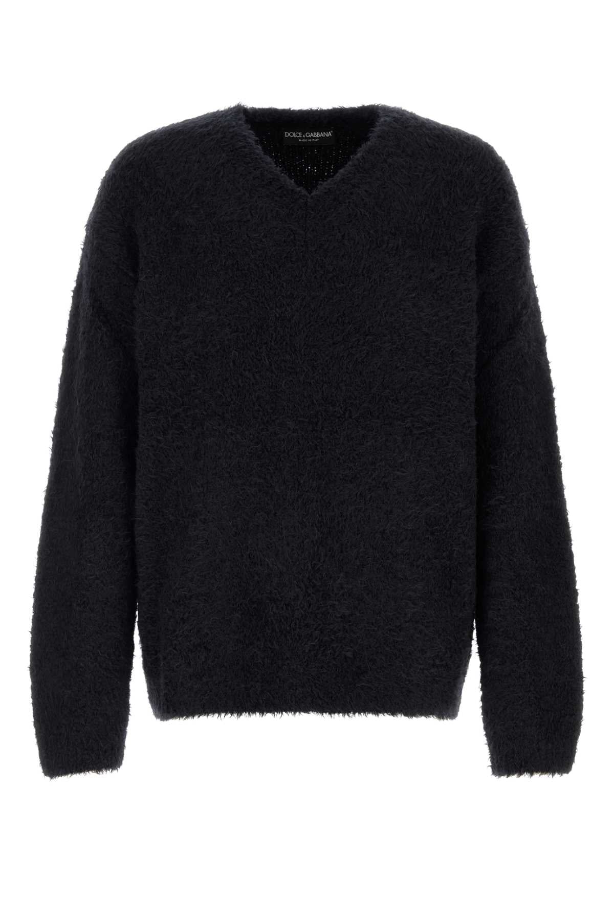 Dolce＆gabbana Men's Alpaca V-Neck Sweater in Navy - view 1