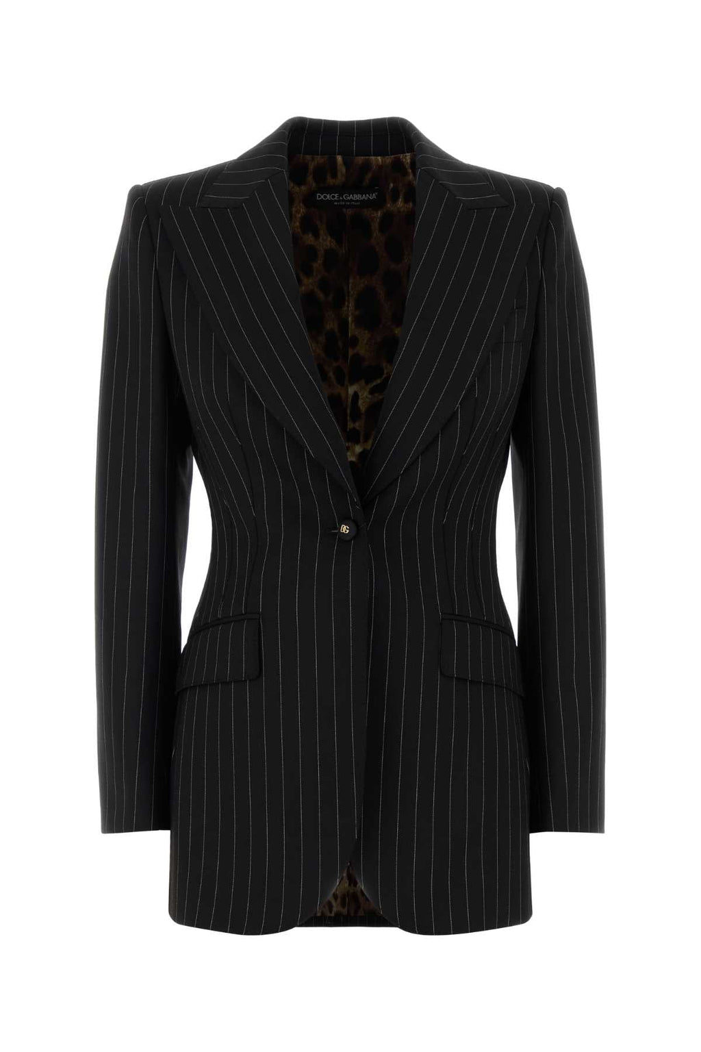 Dolce＆gabbana Women's Pinstripe Wool Blazer in Black - view 1