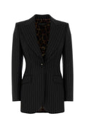 Dolce＆gabbana Women's Pinstripe Wool Blazer in Black - view 1