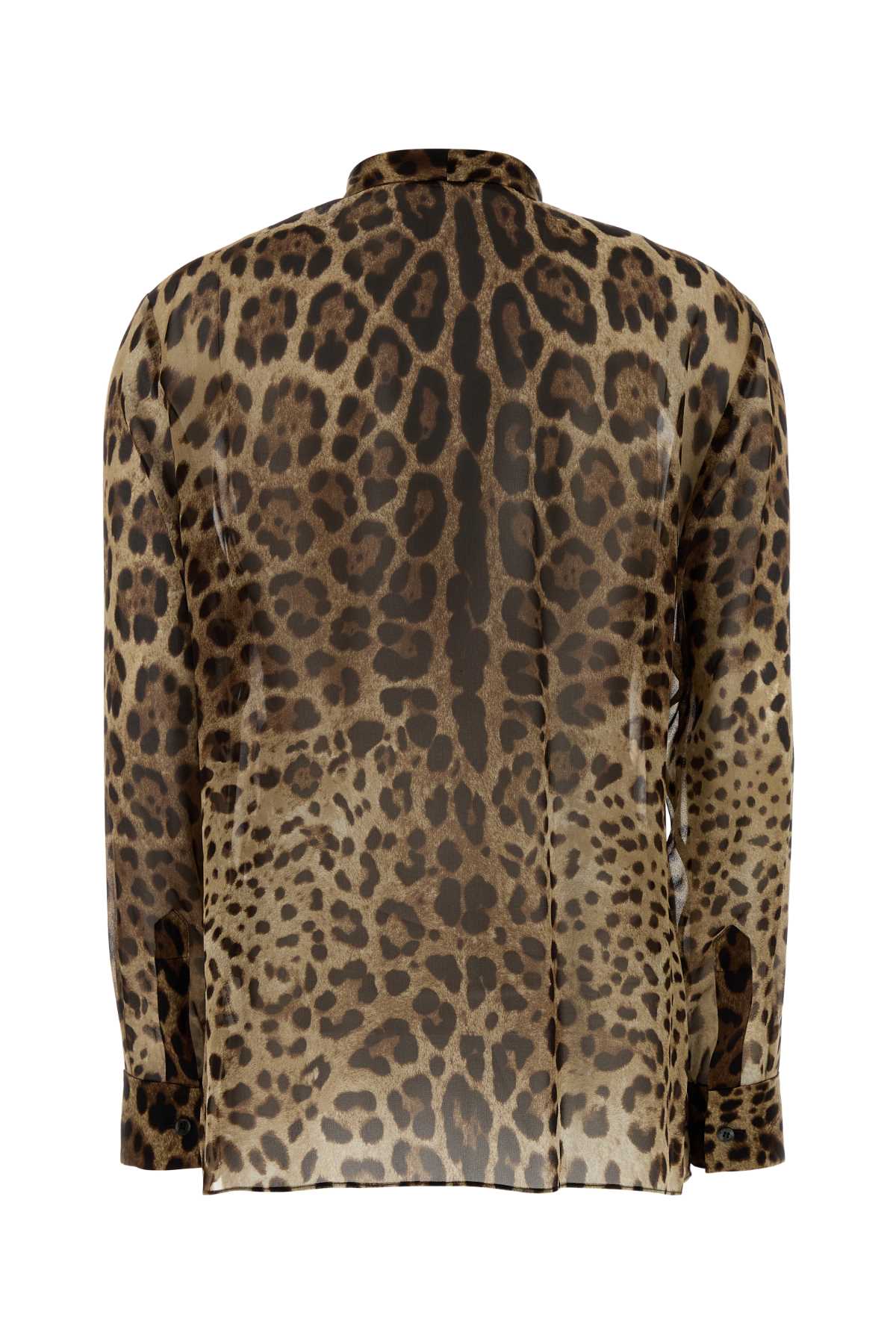 Dolce＆gabbana Women's Silk Leopard Print Shirt in Brown - view 2