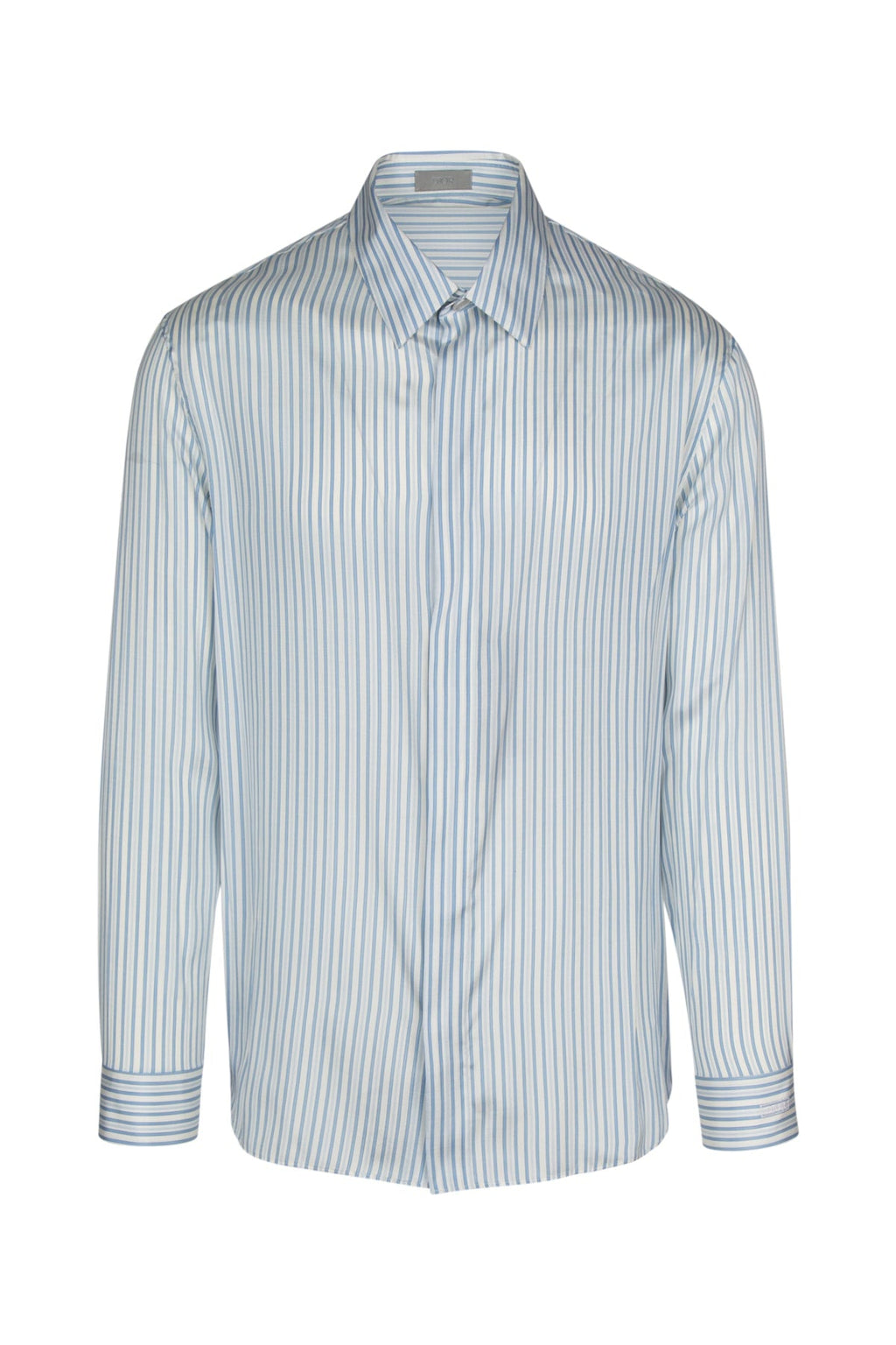 Dior Men's Silk Striped Shirt in Light Blue - view 1