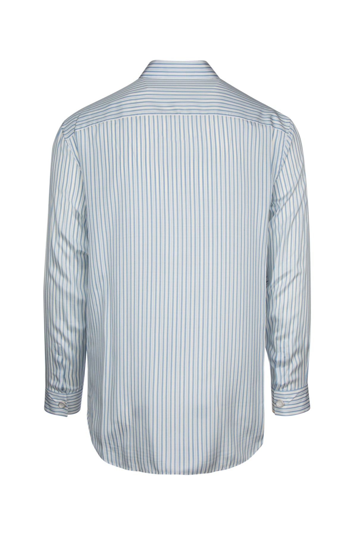 Dior Men's Silk Striped Shirt in Light Blue - view 2