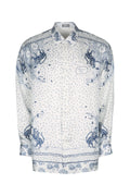 Dior Men's Silk Printed Shirt in White - view 1