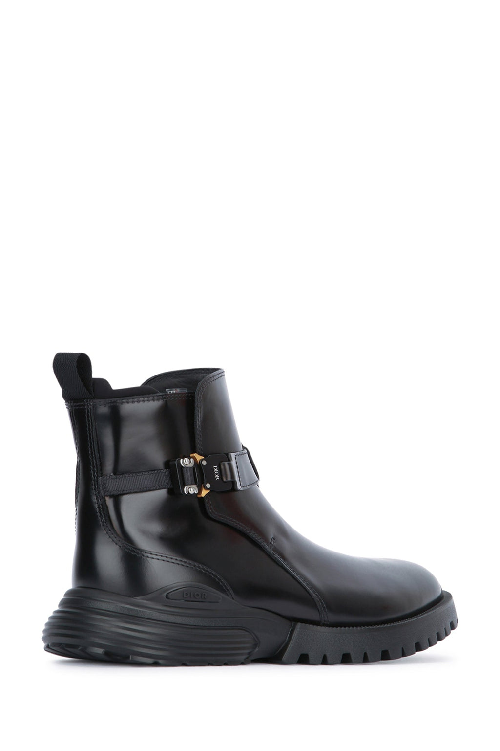 Dior Men's Leather Buckle Combat Boots in Black - view 3