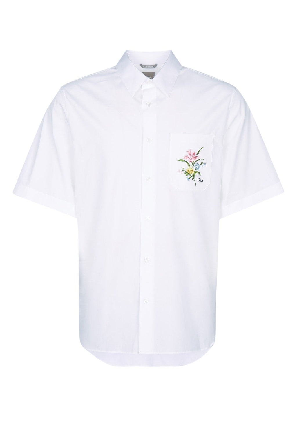 Dior Men's Cotton Mughetto Short Sleeve Shirt in White - view 1