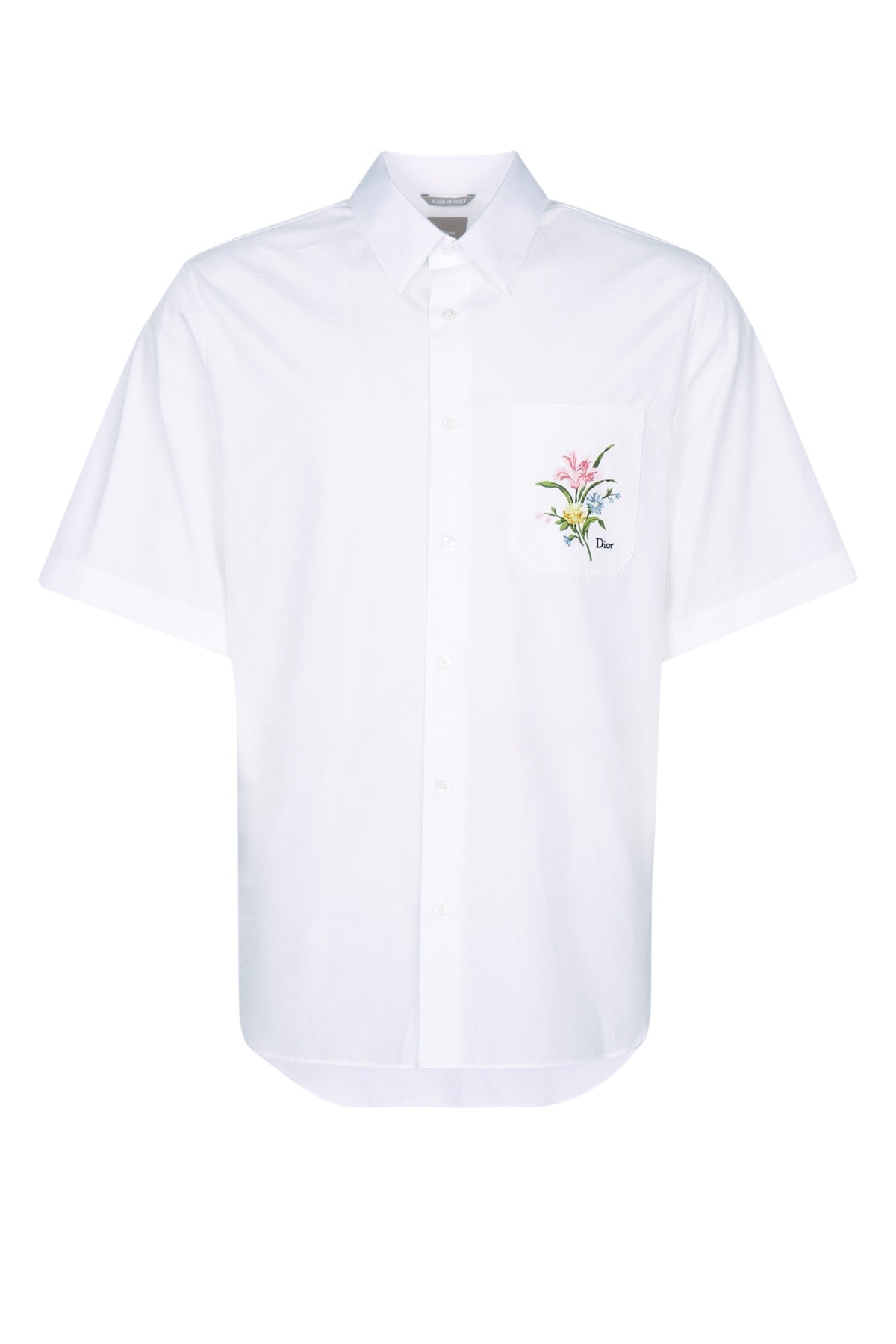Dior Men's Cotton Mughetto Short Sleeve Shirt in White - view 1