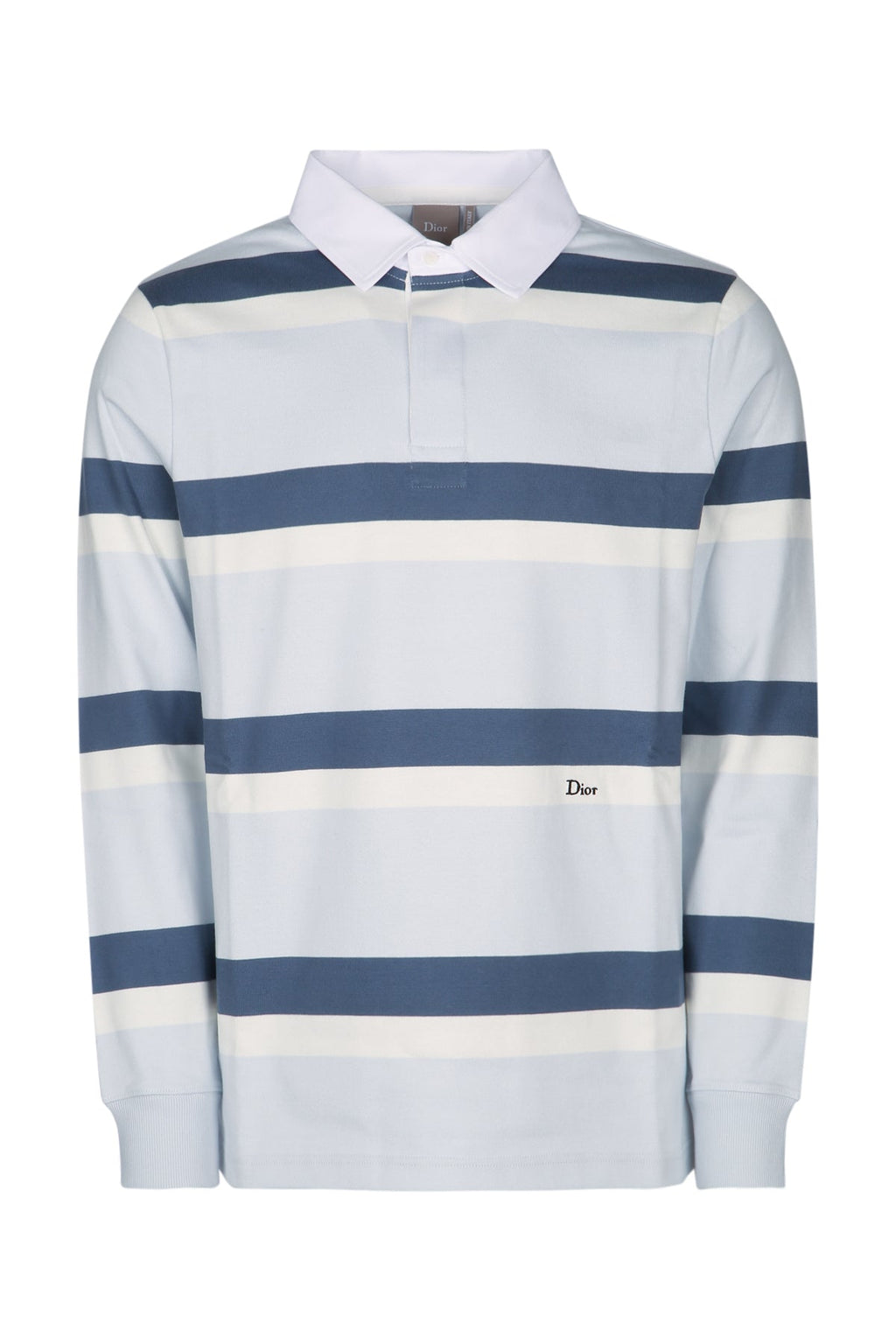 Dior Men's Cotton Striped Rugby Polo in Blue - view 1
