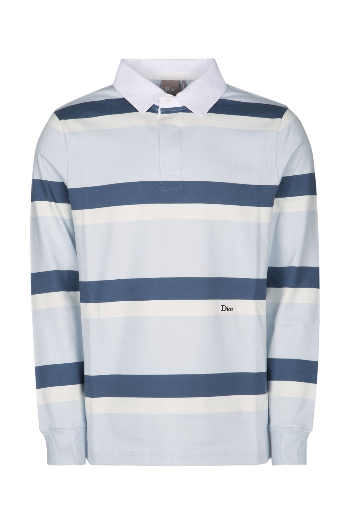 Dior Men's Cotton Striped Rugby Polo in Blue - view 1
