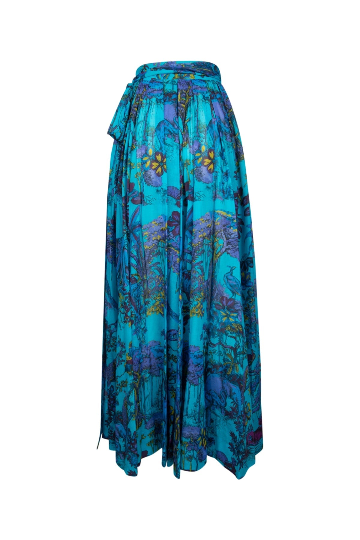 Dior Women's Cotton Floral Long Skirt in Blue - view 2