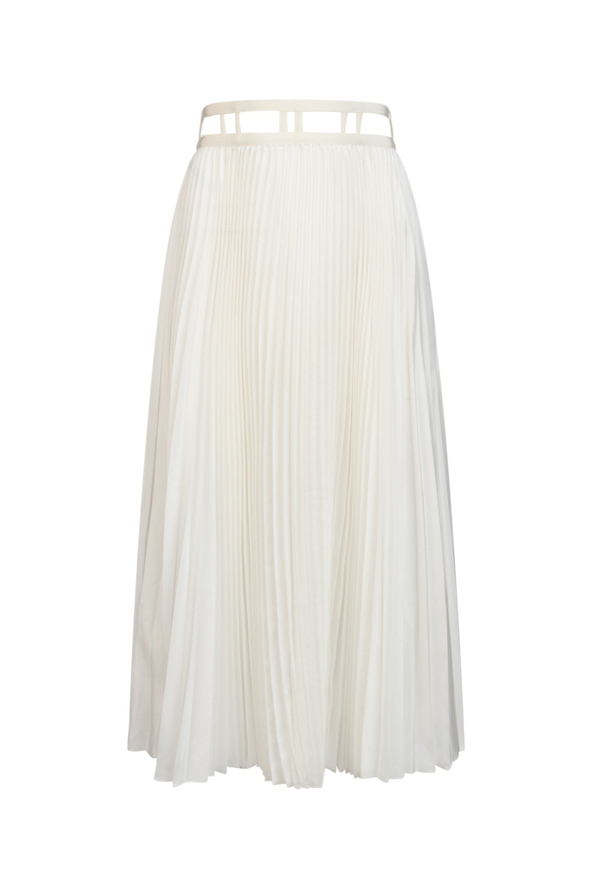 Dior Women's Pleated Midi Skirt in White - view 1