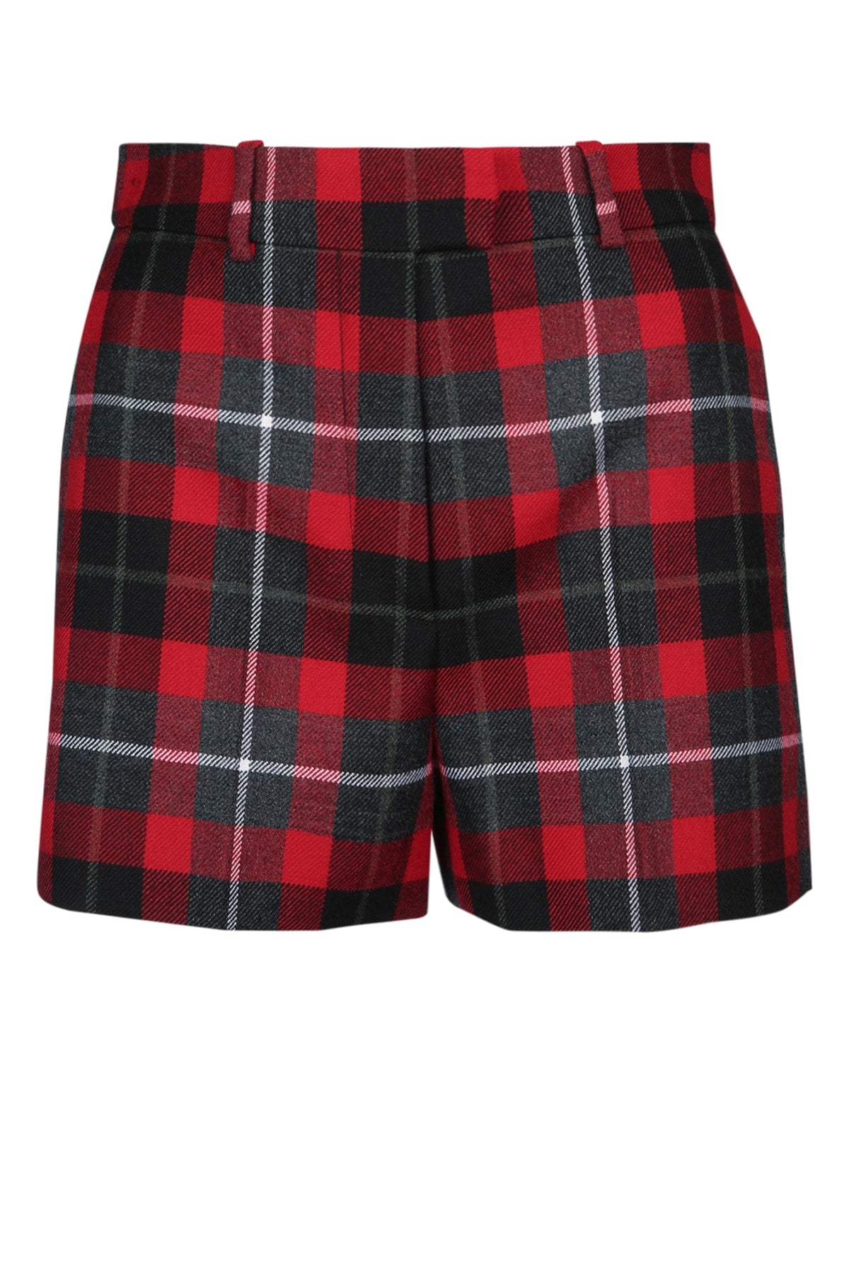 Dior Women's Tartan Wool Shorts in Red - view 1
