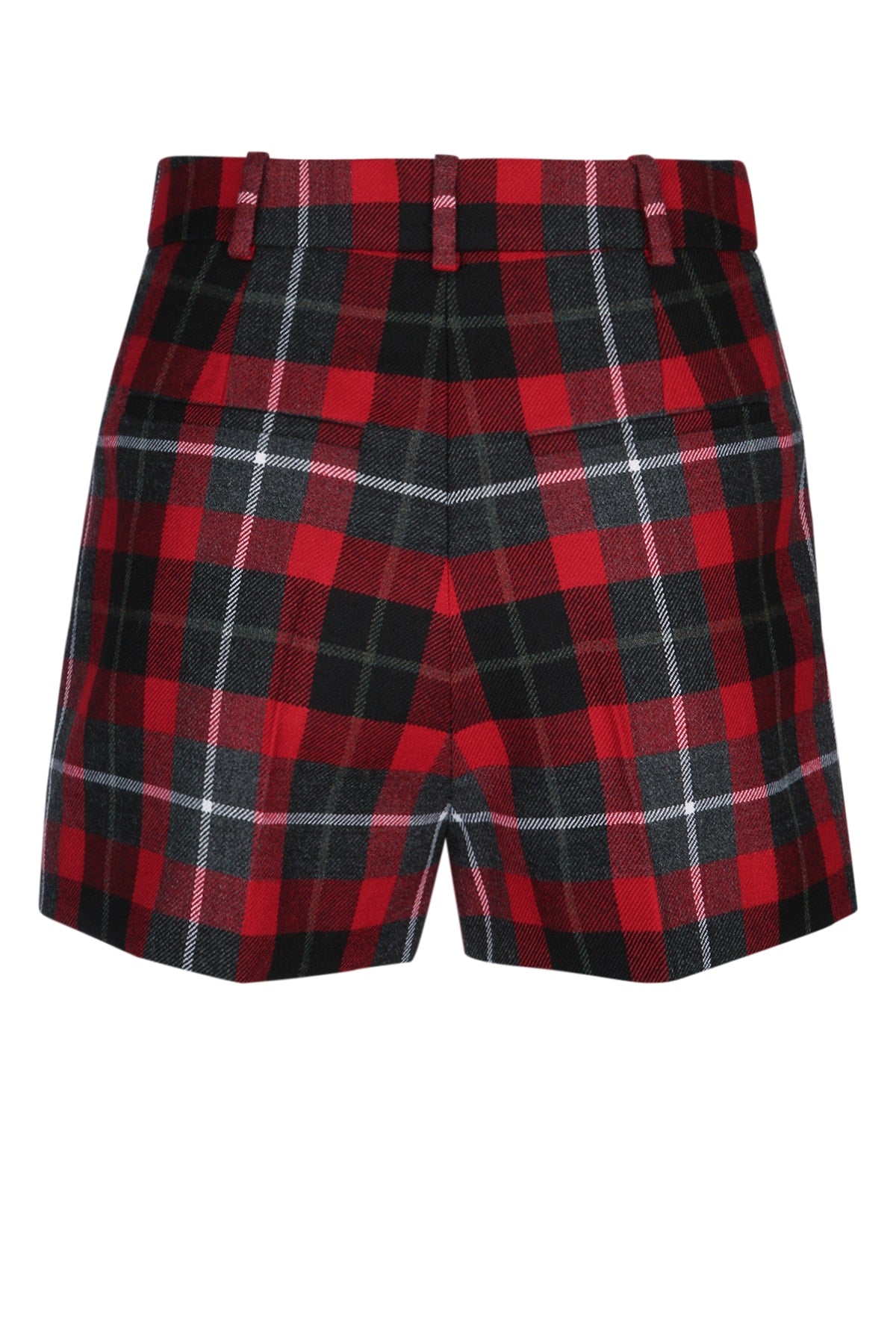 Dior Women's Tartan Wool Shorts in Red - view 2