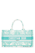 Dior Women's Embroidered Canvas Book Tote in Light Blue - view 1