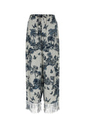 Dior Women's Toile de Jouy Twill Wide-Leg Pants in Blue - view 1