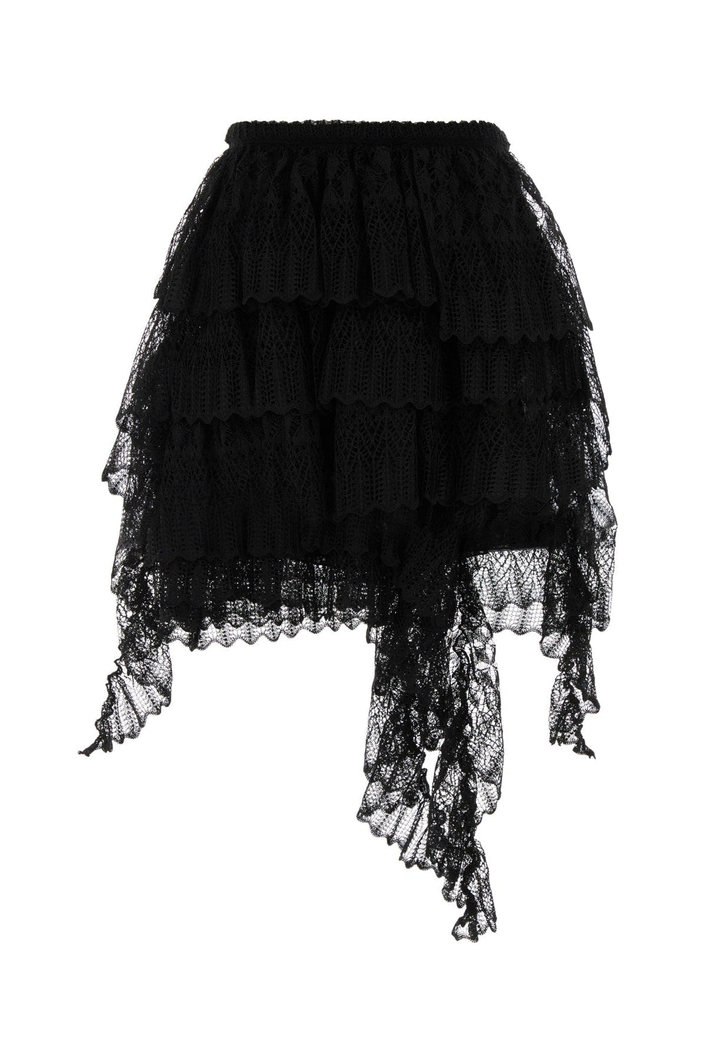 Dior Women's Lace Tiered Mini Skirt in Black - view 1