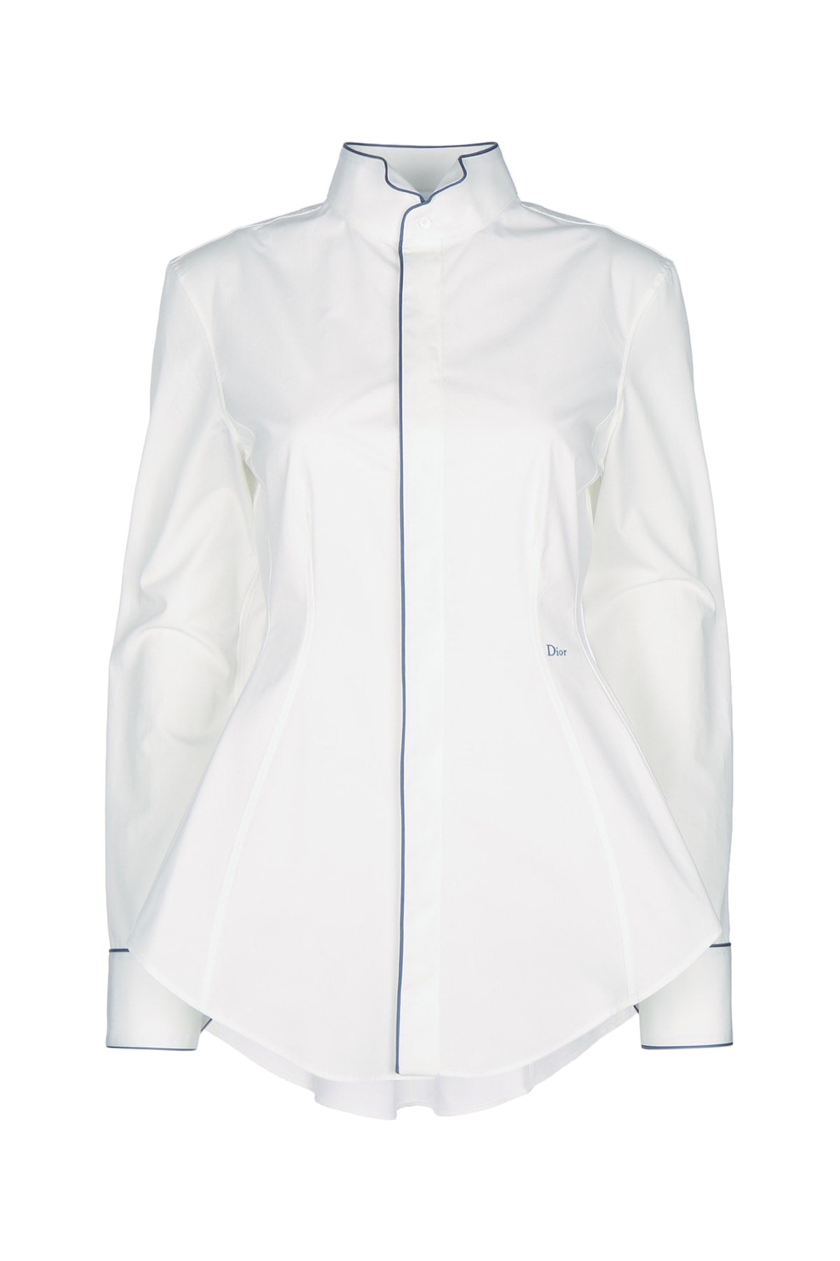 Dior Women's Piped Cotton Shirt in White - view 1