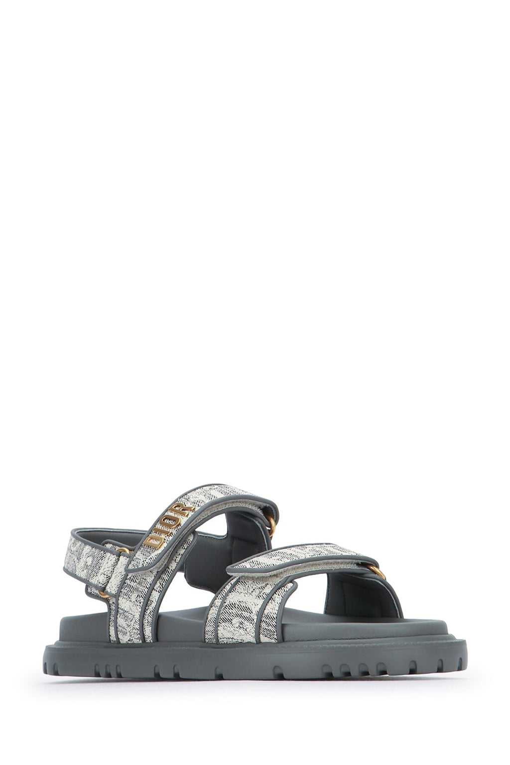 Dior Women's Logo Leather Slide Sandals in Grey - view 2