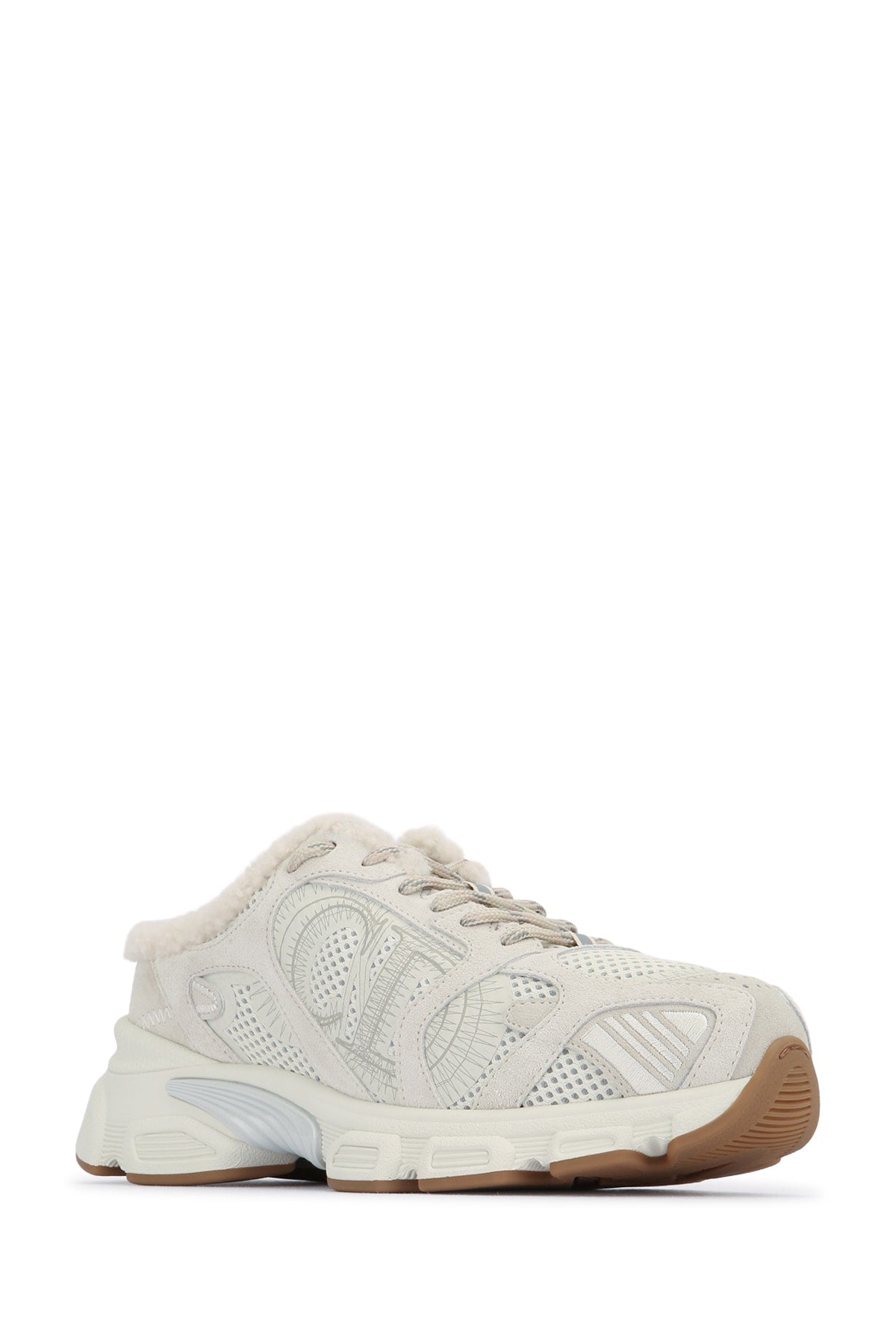 Dior Women's Leather Mesh Sneaker Mules in White - view 2