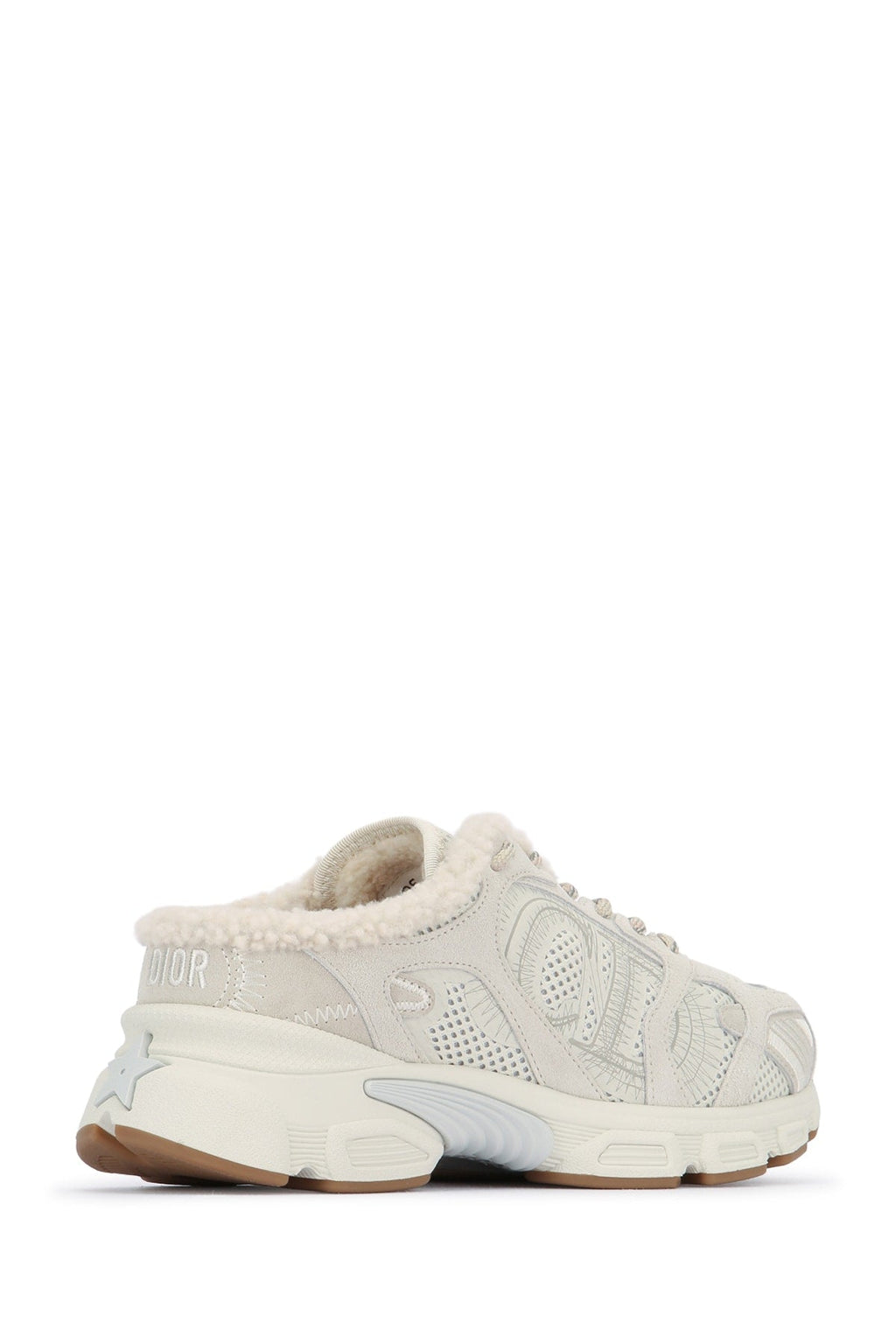 Dior Women's Leather Mesh Sneaker Mules in White - view 3