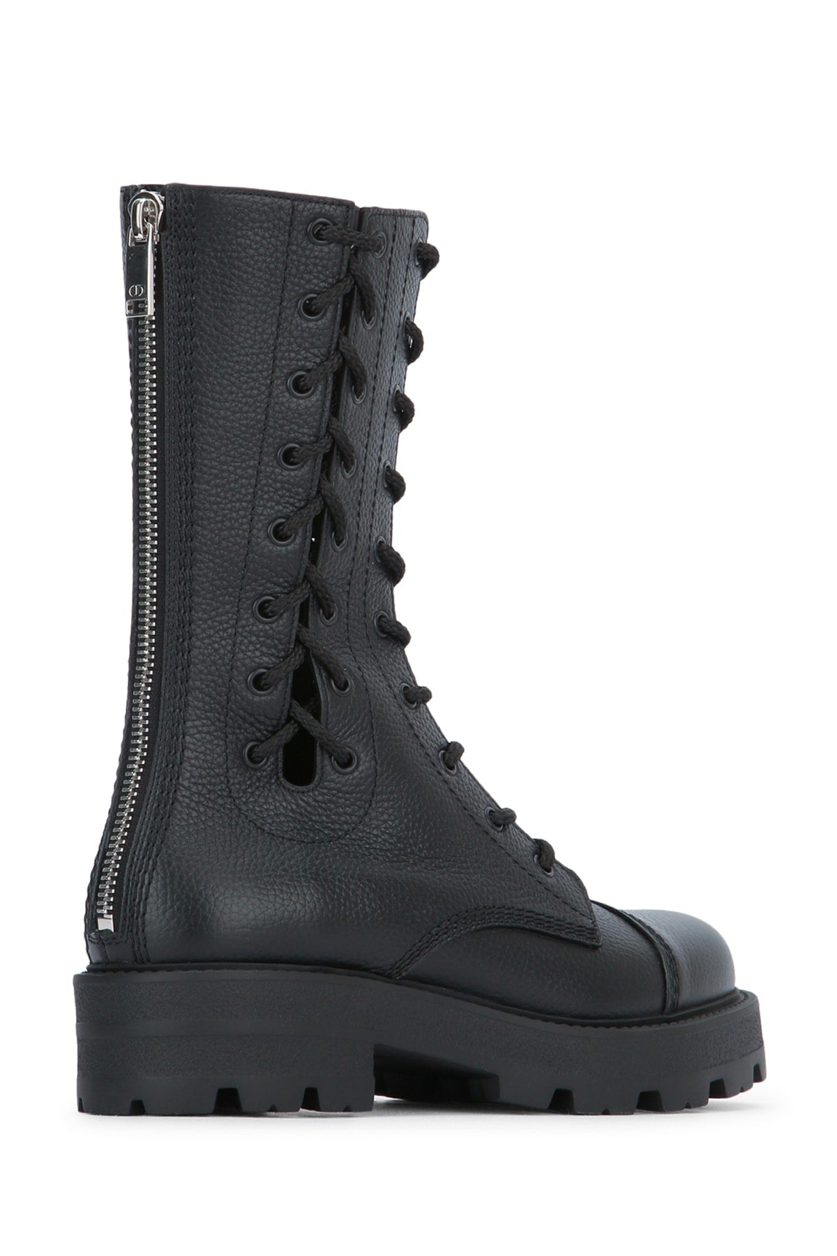 Dior Women's Leather Lace-Up Boots in Black - view 3