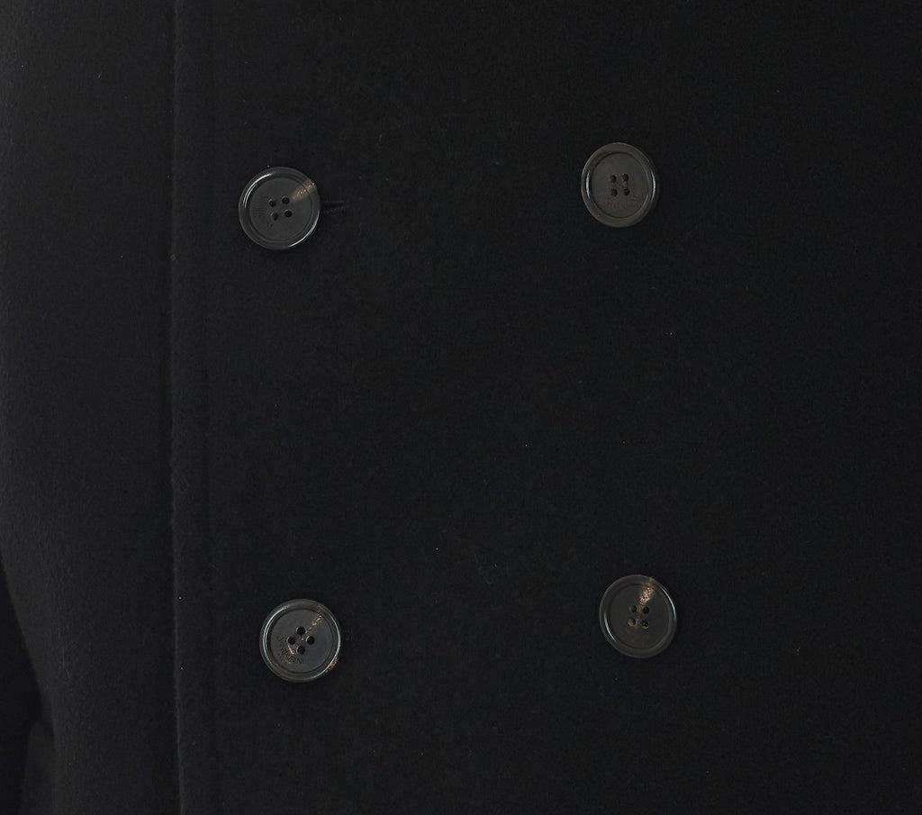 Saint Laurent Women's Double Breasted Coat in Black Silk - view 3