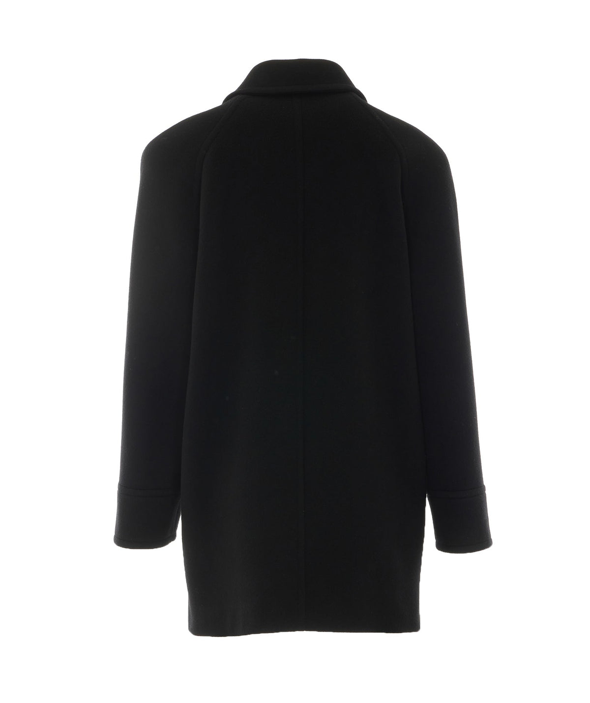 Saint Laurent Women's Double Breasted Coat in Black Silk - view 2
