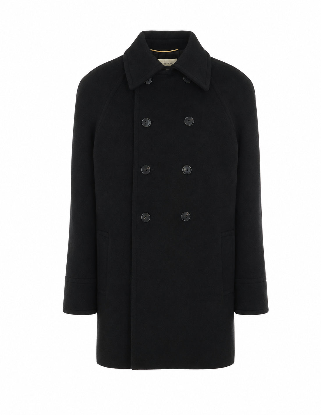 Saint Laurent Women's Double Breasted Coat in Black Silk - view 1