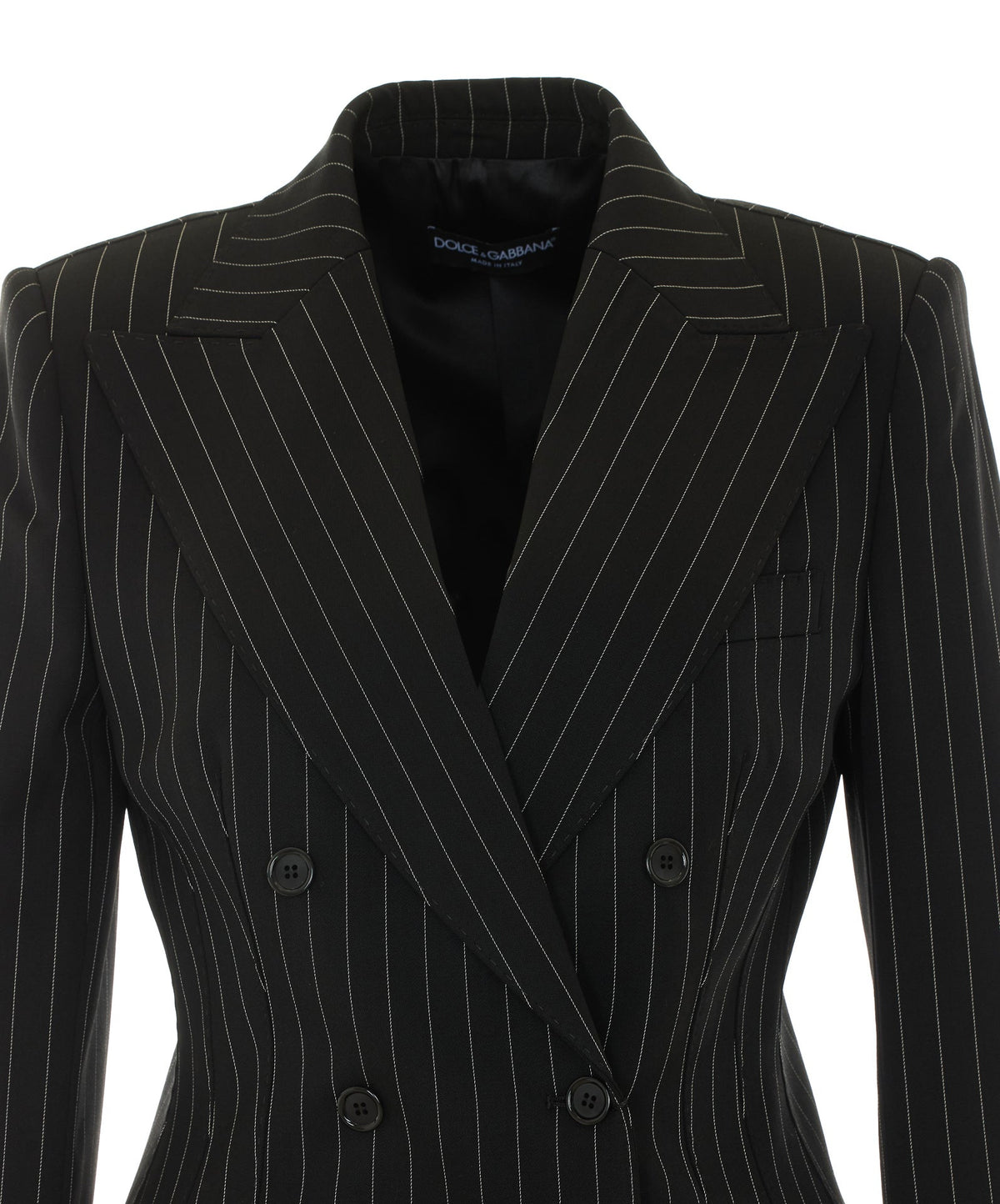 Dolce&Gabbana Women's Double Breasted Striped in Black - view 4
