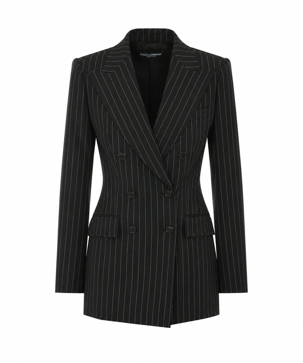 Dolce&Gabbana Women's Double Breasted Striped in Black - view 1
