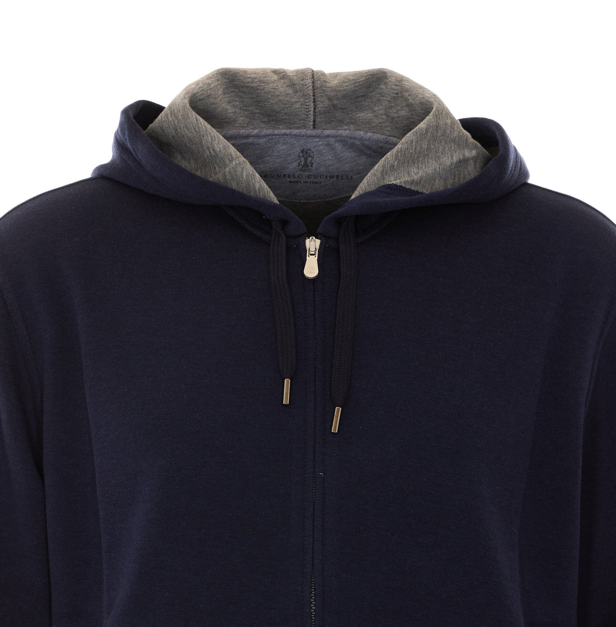 Brunello Cucinelli Men's Double Fabric Zip Up in Blue - view 4