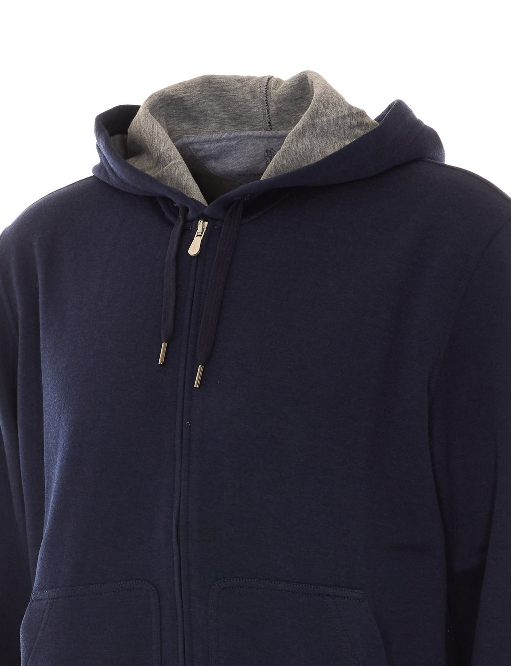 Brunello Cucinelli Men's Double Fabric Zip Up in Blue - view 2