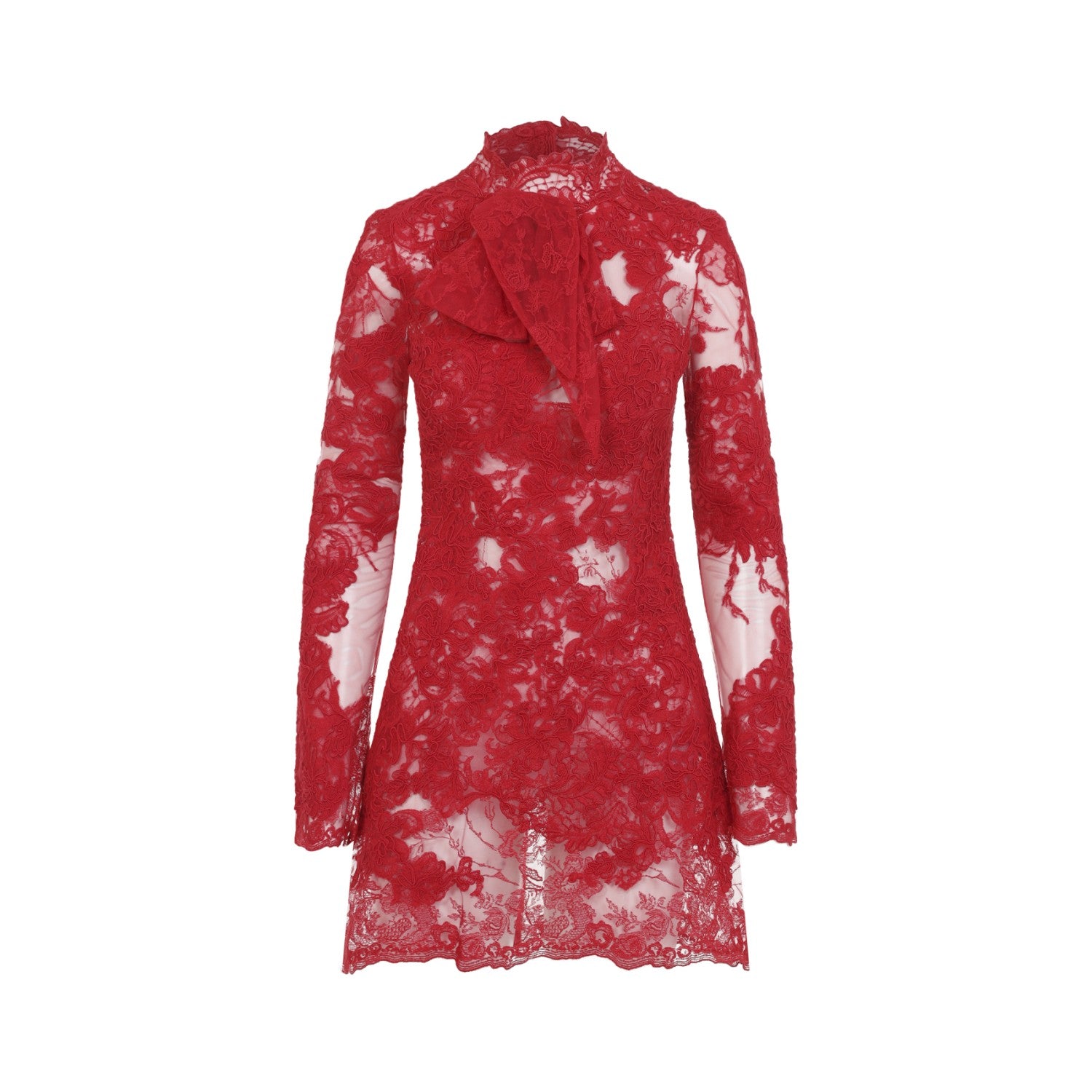 Ermanno Scervino Women's Lace Mini Dress in Red