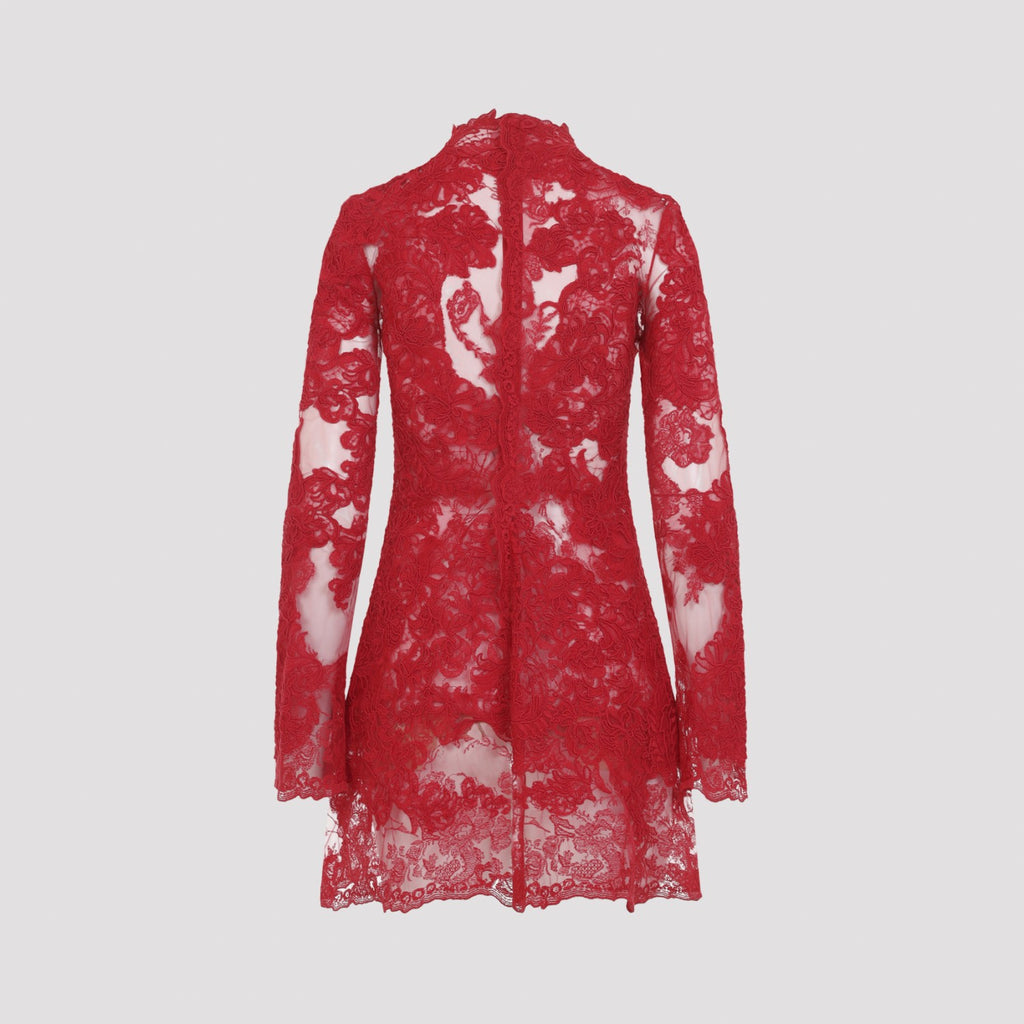 Ermanno Scervino Women's Lace Mini Dress in Red