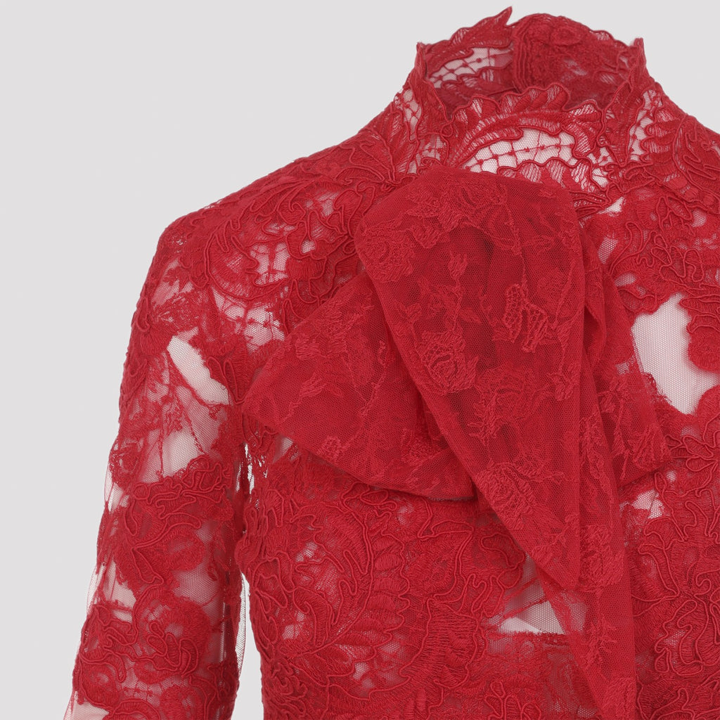 Ermanno Scervino Women's Lace Mini Dress in Red