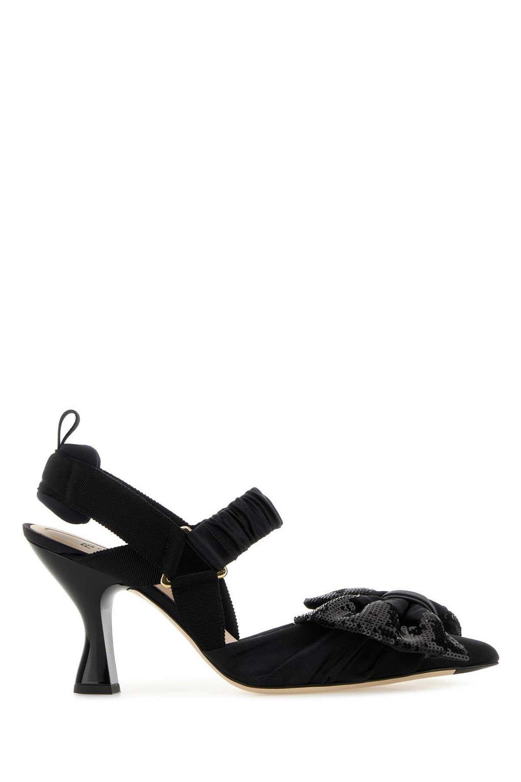 Fendi Women's Satin Pumps with Bow in Black - view 1