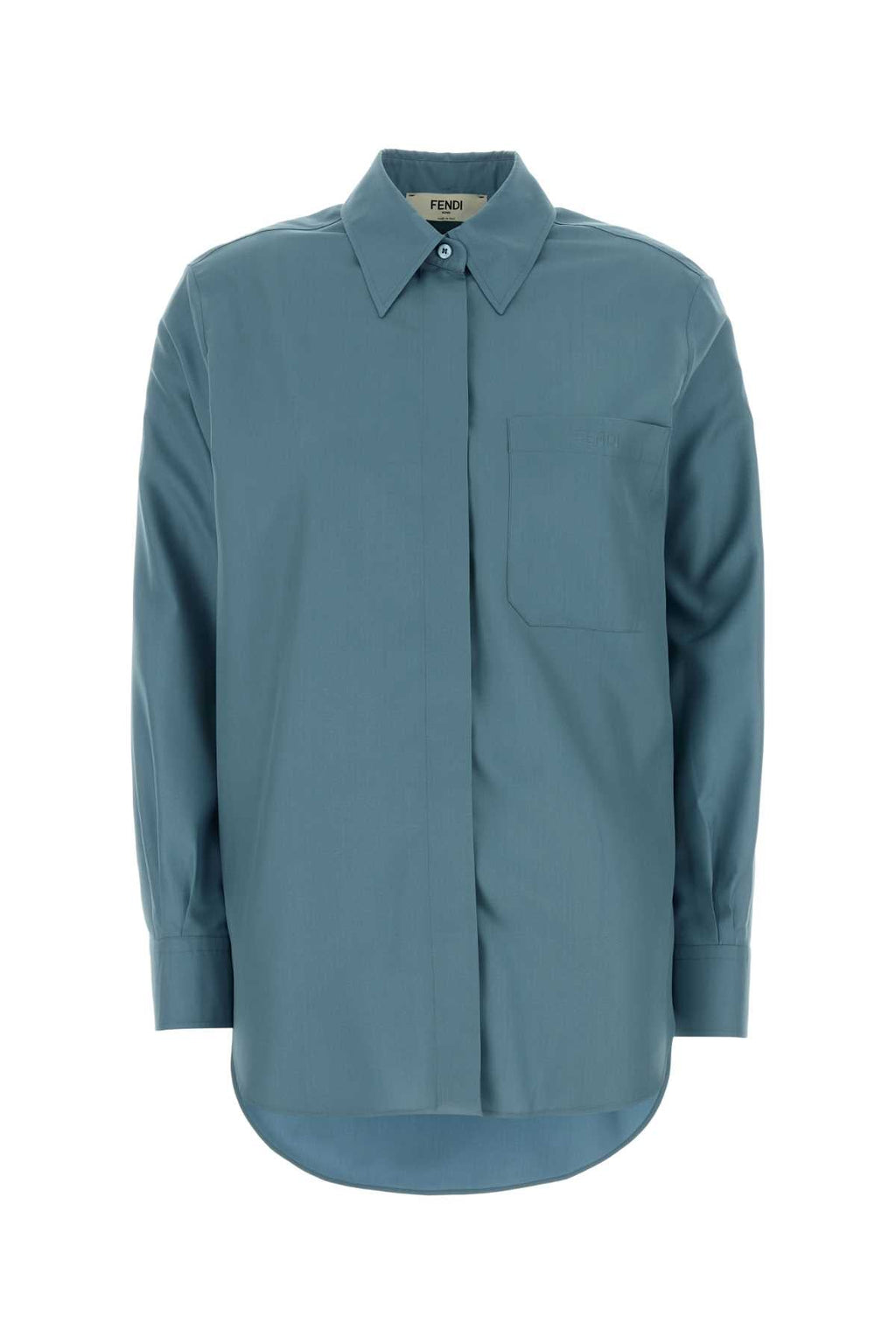 Fendi Women's Silk Poplin Shirt in Light Blue - view 1
