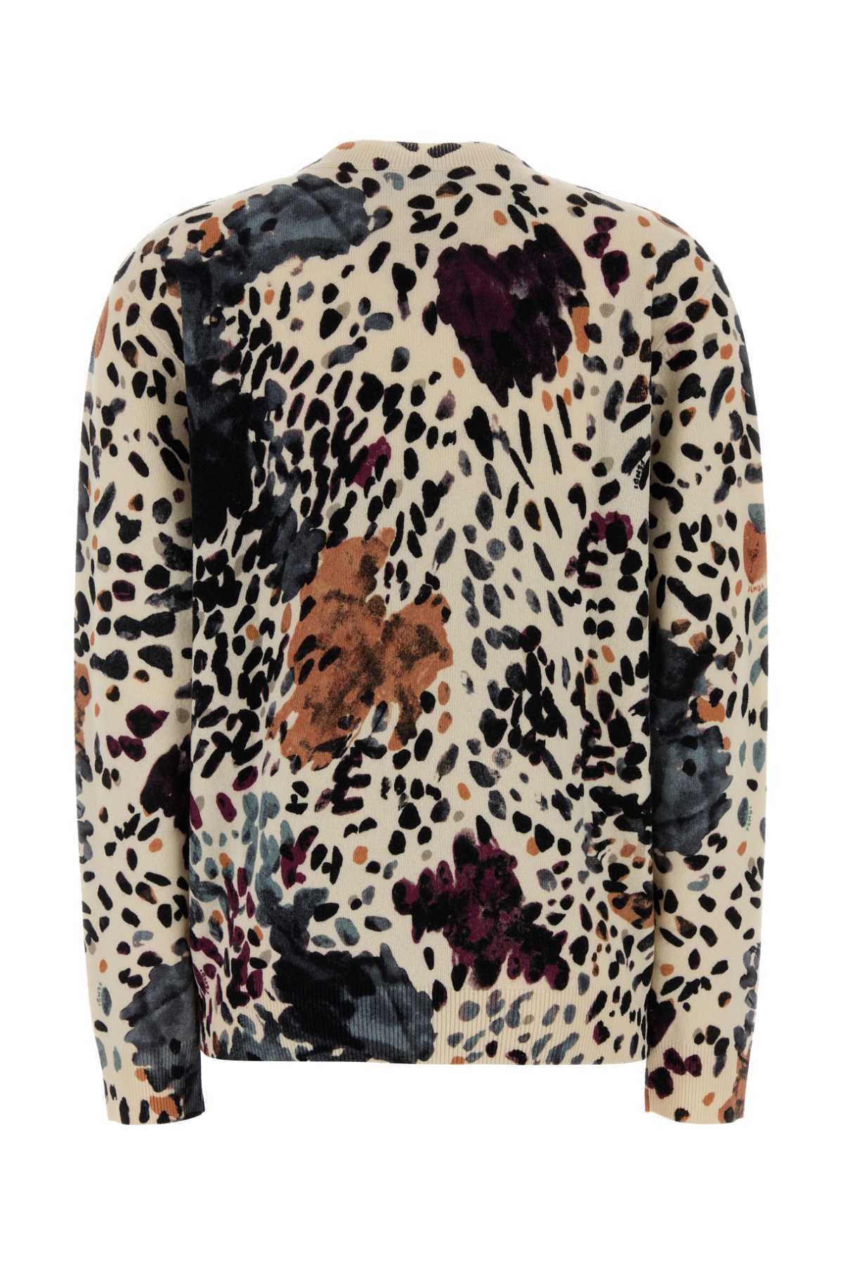 Fendi Women's Leopard Wool Cashmere Pullover in Brown - view 2
