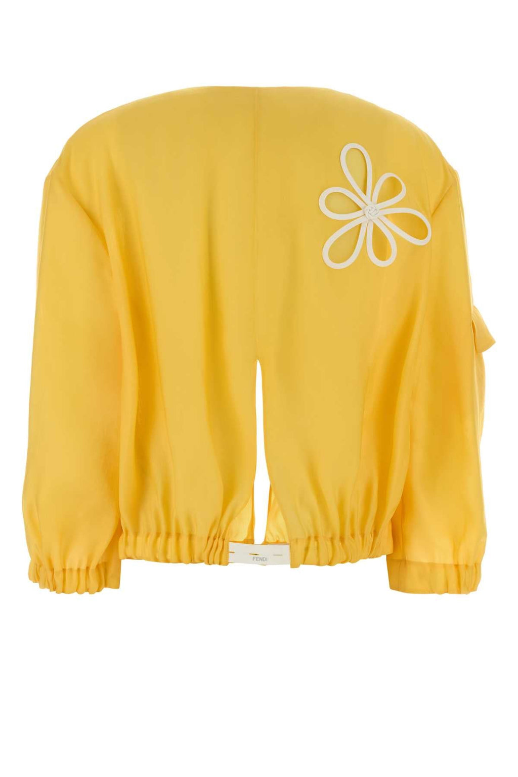 Fendi Women's Silk Organza Blouson in Yellow - view 2