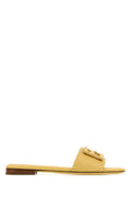 Fendi Women's Leather Slide Sandals in Yellow - view 1