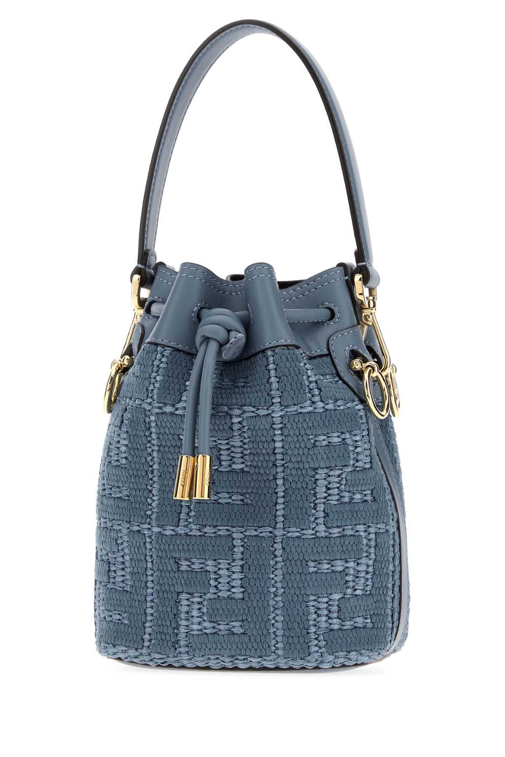 Fendi Women's Denim Mini Bucket Bag in Light Blue - view 2