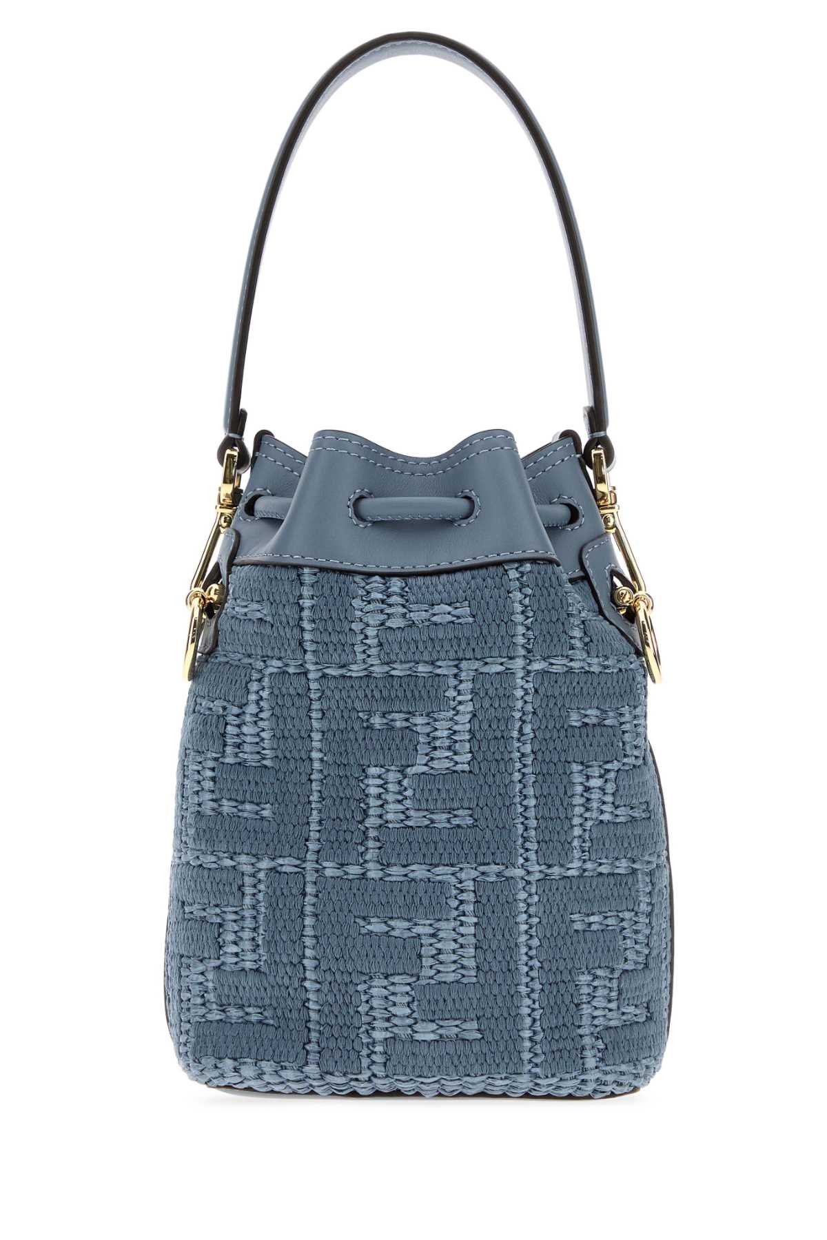 Fendi Women's Denim Mini Bucket Bag in Light Blue - view 3