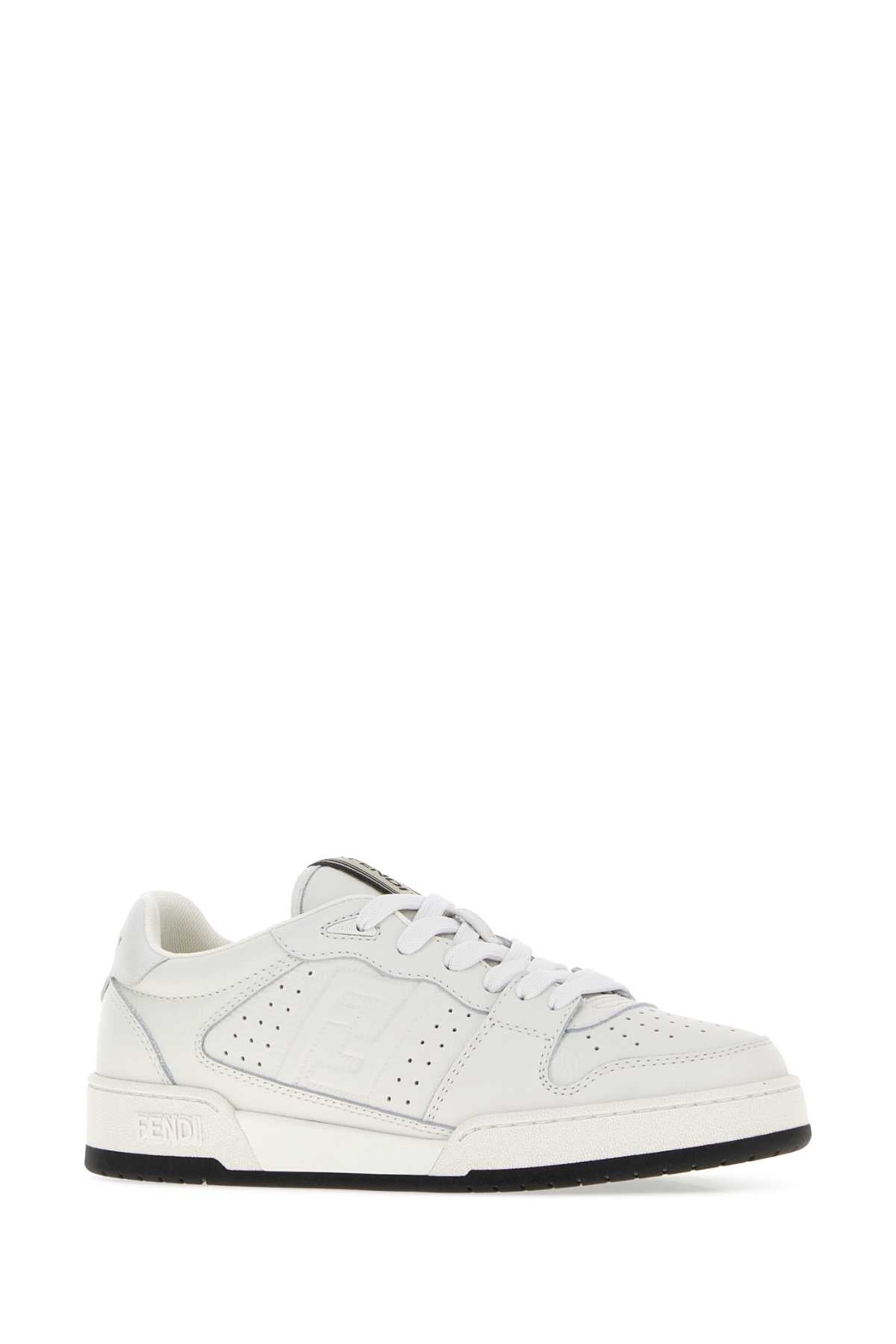 Fendi Women's Leather Match Sneakers in White - view 2