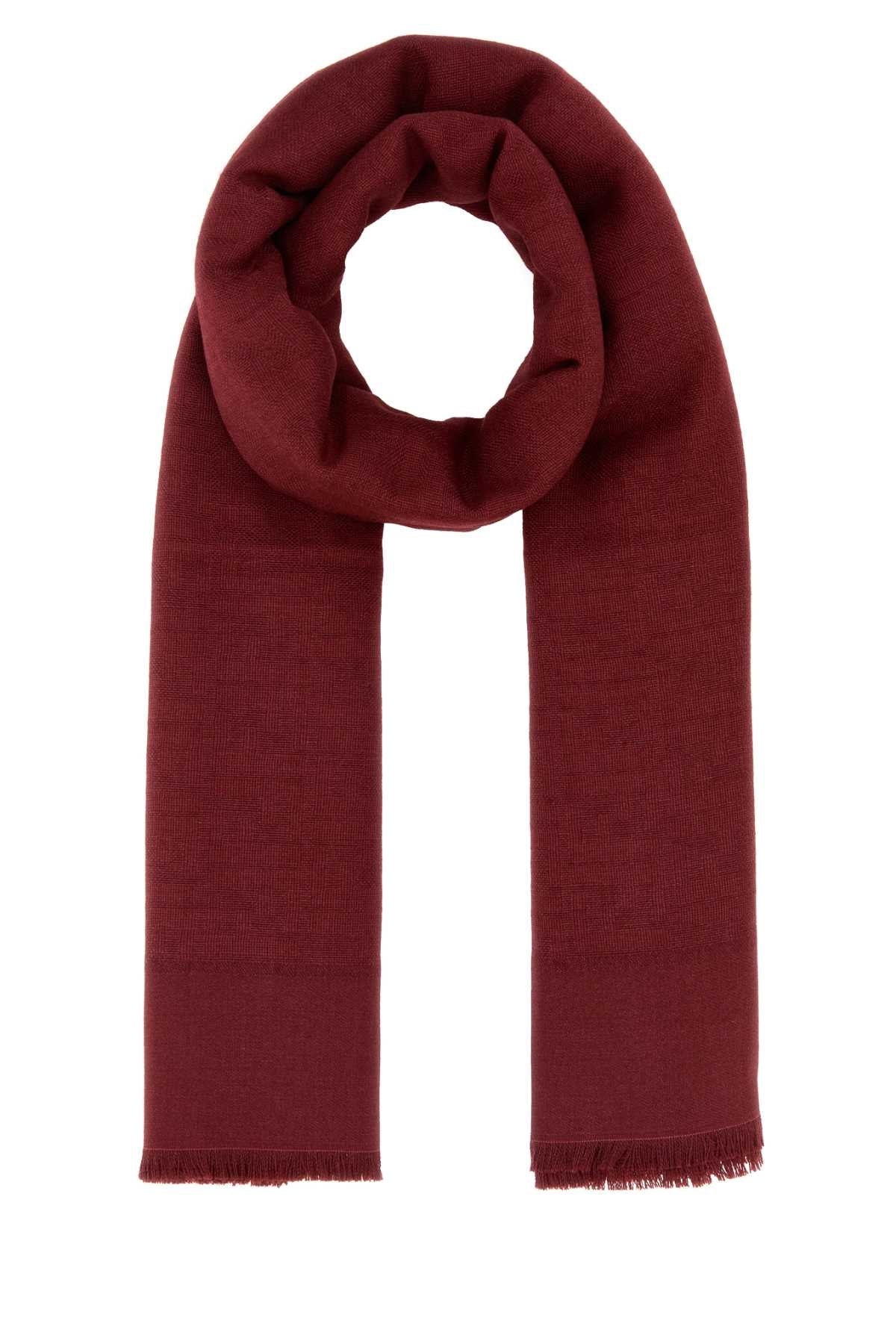 Fendi Women's Wool Silk FF Scarf in Bordeaux - view 1