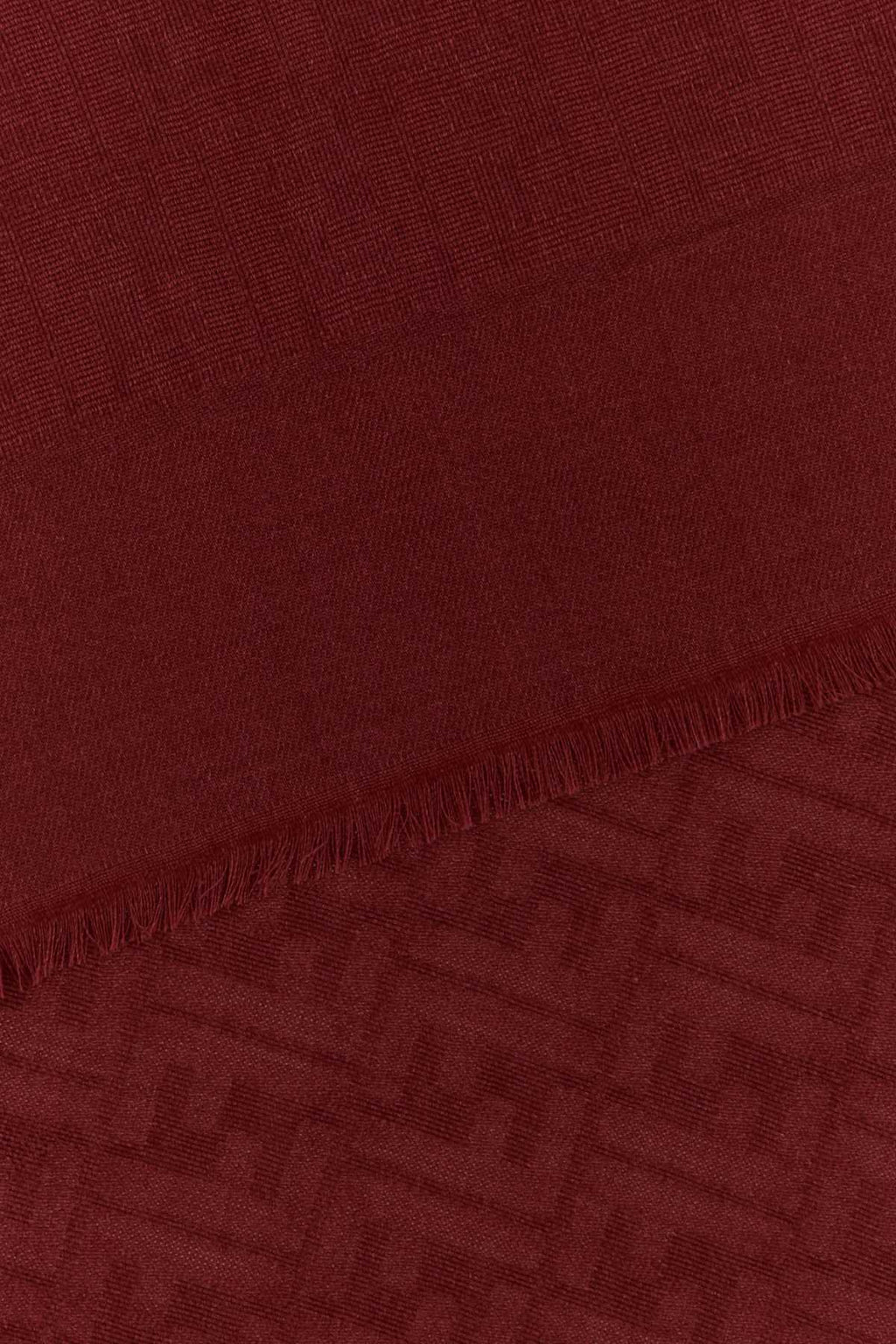 Fendi Women's Wool Silk FF Scarf in Bordeaux - view 3