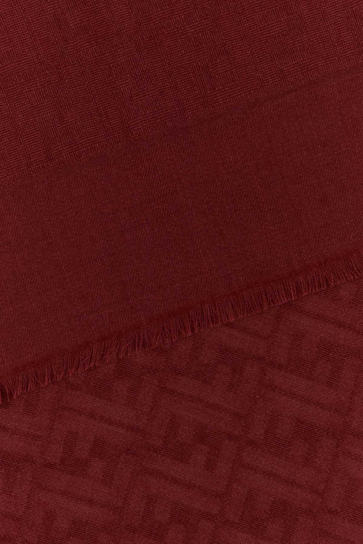 Fendi Women's Wool Silk FF Scarf in Bordeaux - view 3