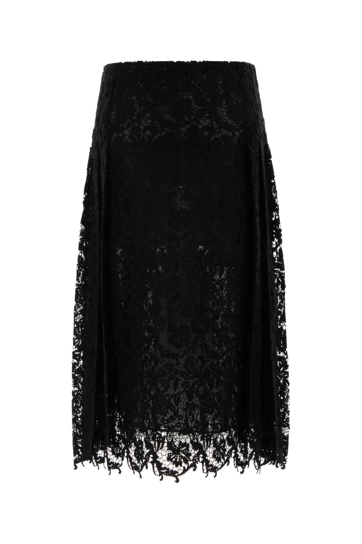 Fendi Women's Cotton Macrame Skirt in Black - view 2