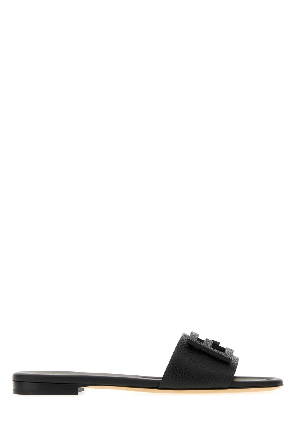 Fendi Women's Leather Slide Sandals in Black - view 1
