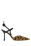 Fendi Women's Leopard Leather Slingback Pumps in Brown - view 1