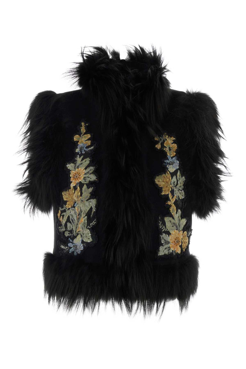 Fendi Women's Wool Gilet with Embroidery in Black - view 1